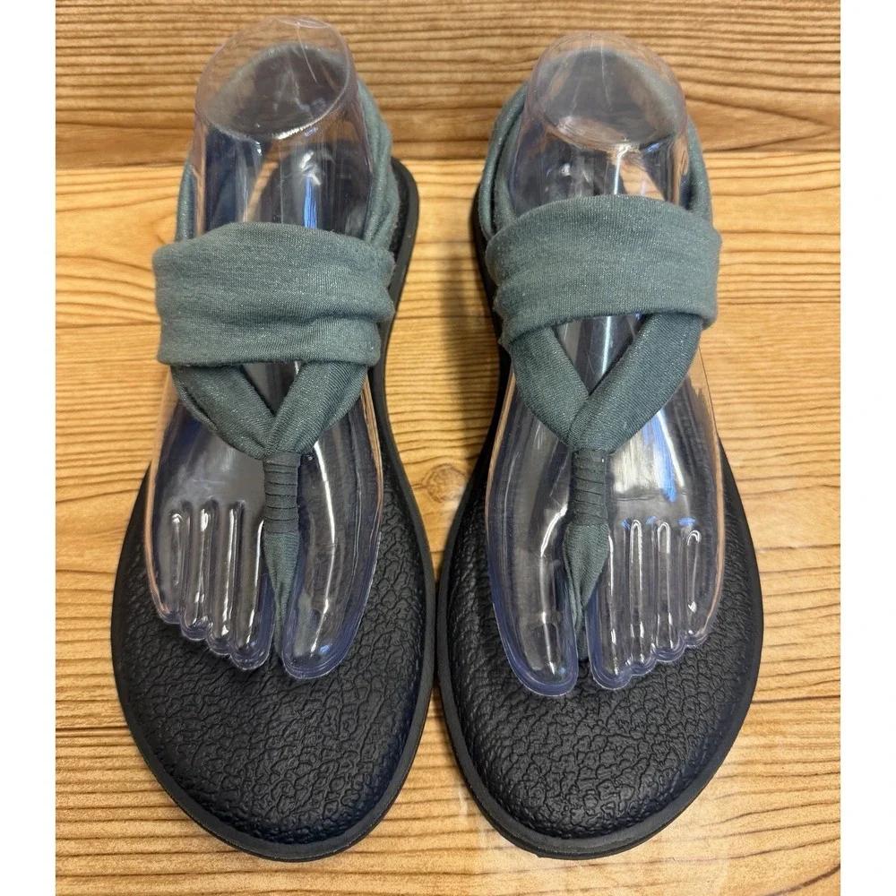 Sanuk Yoga Sling Green Mat Sandals Sling‎ Shoes Slides size 9 - Picture 4 of 9